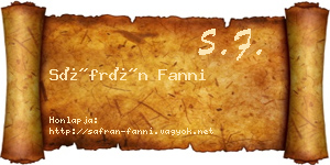 Sáfrán Fanni névjegykártya