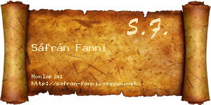 Sáfrán Fanni névjegykártya