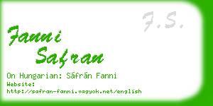 fanni safran business card